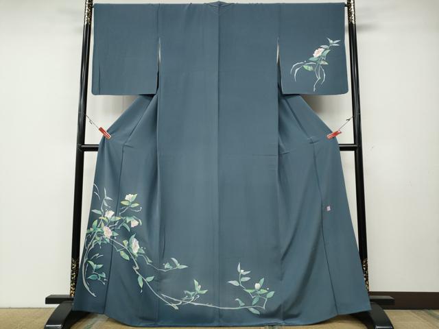 平和屋着物●本加賀友禅作家　毎田健治　訪問着　枝花文　暈し染め　正絹　逸品　CABA8052ut 平和屋着物○本加賀友禅作家 毎田健治 訪問着 枝花文