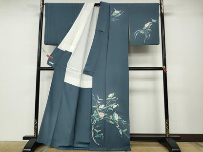 平和屋着物●本加賀友禅作家　毎田健治　訪問着　枝花文　暈し染め　正絹　逸品　CABA8052ut