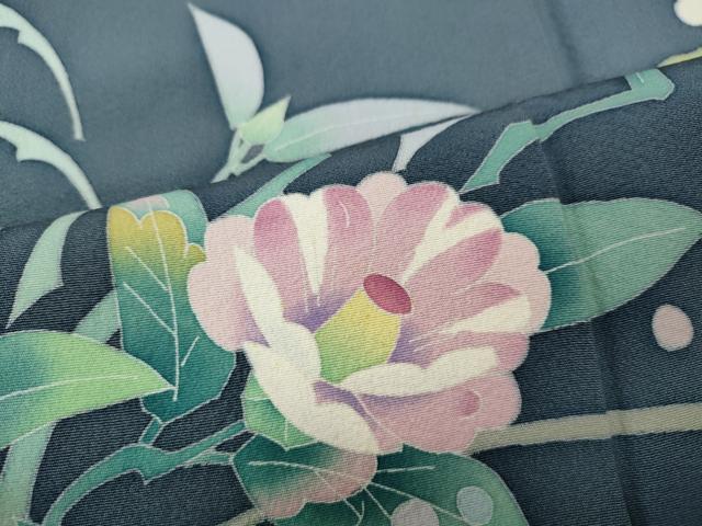 平和屋着物○本加賀友禅作家 毎田健治 訪問着 枝花文