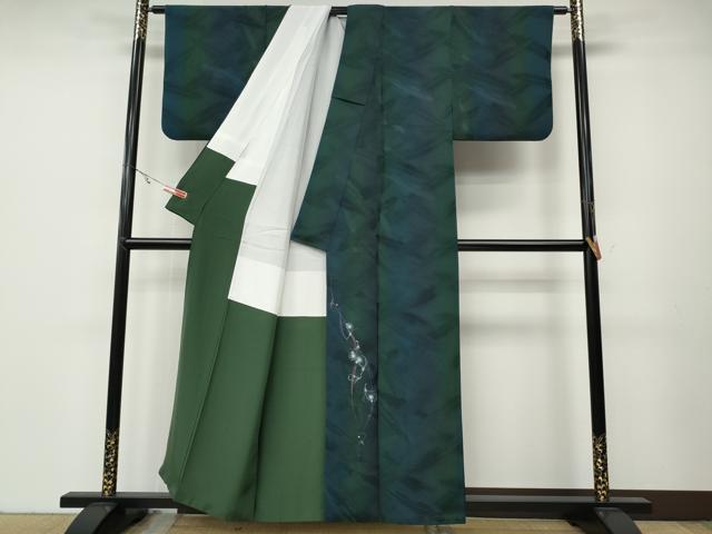 平和屋着物●訪問着　手描き　羽根　蛍暈し　正絹　逸品　CABA8055ut