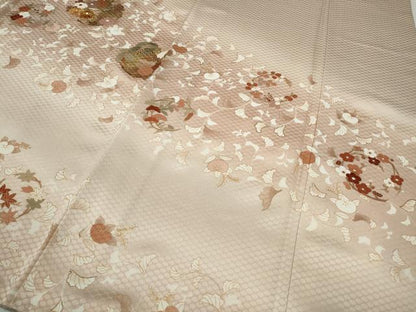 平和屋着物●訪問着　駒刺繍　草花丸文　暈し染め　金彩　正絹　逸品　CABA8058ut
