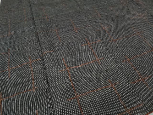 平和屋着物●本場大島紬　7マルキ　変わり格子　正絹　逸品　CABA8059ut