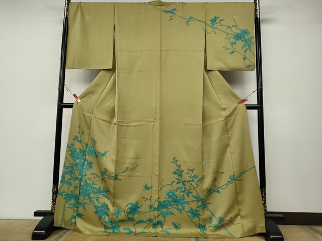平和屋着物●訪問着 刺繍 花蝶文 正絹 逸品 CABA8060ut