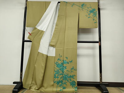 平和屋着物●訪問着 刺繍 花蝶文 正絹 逸品 CABA8060ut