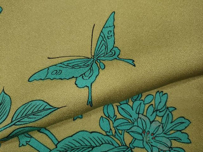 平和屋着物●訪問着 刺繍 花蝶文 正絹 逸品 CABA8060ut