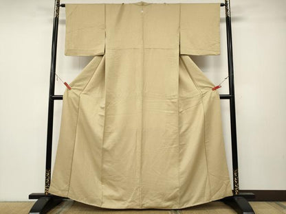 平和屋着物●上質な色無地　舞葉地紋　浅黄色　正絹　逸品　CABA8064ut