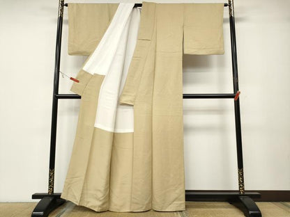 平和屋着物●上質な色無地　舞葉地紋　浅黄色　正絹　逸品　CABA8064ut
