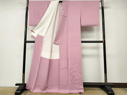 平和屋着物●豪華色留袖　雲取り絵巻花地紋　鴇色　正絹　逸品　CABA8066ut