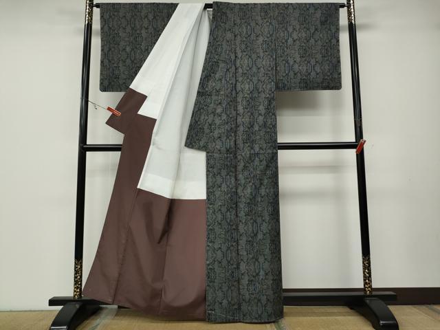 平和屋着物●本場大島紬　7マルキ　吉祥間道　正絹　逸品　CABA8069ut