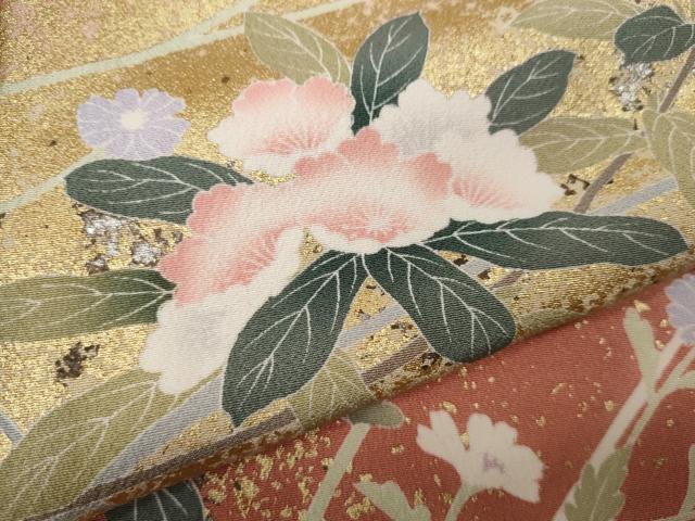 平和屋着物●訪問着 枝花文 暈し染め 金銀彩 正絹 逸品 CABA8074ut
