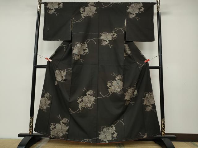 平和屋着物●本場大島紬　9マルキ　地空き　唐獅子鞠花文　総絣　正絹　逸品　未使用　CABA8076ut
