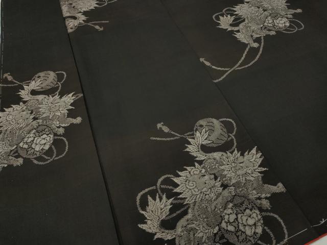平和屋着物●本場大島紬　9マルキ　地空き　唐獅子鞠花文　総絣　正絹　逸品　未使用　CABA8076ut