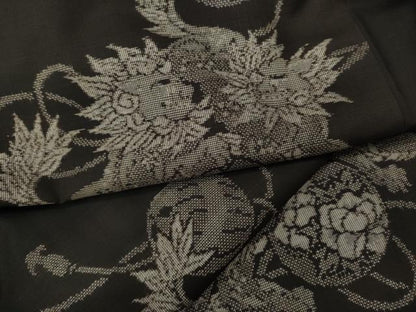 平和屋着物●本場大島紬　9マルキ　地空き　唐獅子鞠花文　総絣　正絹　逸品　未使用　CABA8076ut