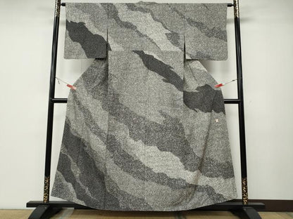 平和屋着物●小紋師 鷲津芳雄 訪問着 霞文 正絹 逸品 CABA8085ut