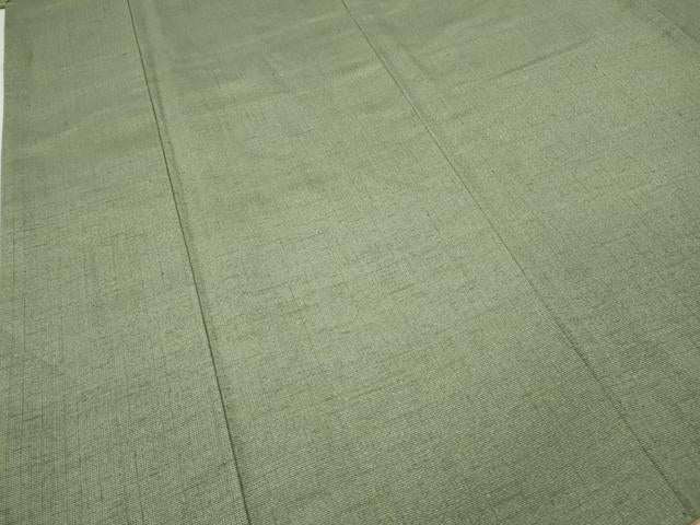 平和屋着物●上質な紬 作家物 山葵色 まるやま扱い 正絹 逸品 CABA8104ut