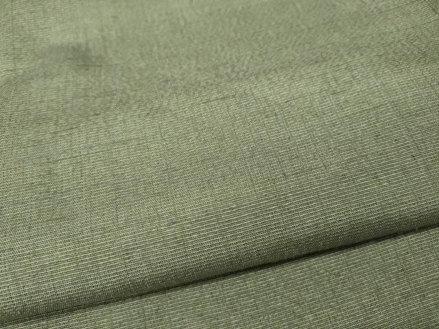平和屋着物●上質な紬 作家物 山葵色 まるやま扱い 正絹 逸品 CABA8104ut