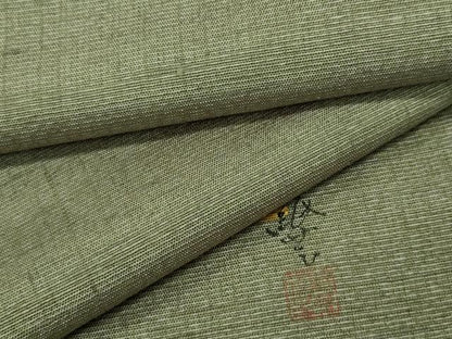 平和屋着物●上質な紬 作家物 山葵色 まるやま扱い 正絹 逸品 CABA8104ut