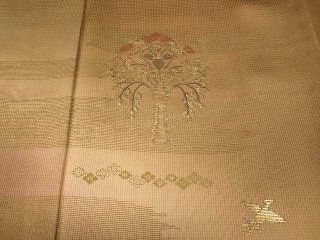 平和屋着物●訪問着　竹屋町刺繍　飛鳥草花文　暈し染め　金彩　正絹　逸品　CABA8111ut