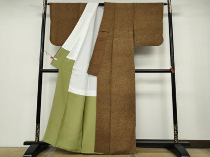 平和屋着物●上質な小紋 霞文 たたき染め 正絹 逸品 CABA8113ut