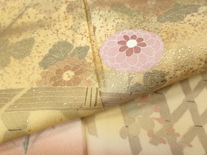 平和屋着物●訪問着　籬枝花文　暈し染め　金彩　正絹　逸品　CABA8121ut