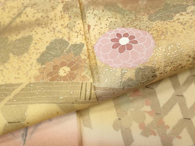 平和屋着物●訪問着　籬枝花文　暈し染め　金彩　正絹　逸品　CABA8121ut