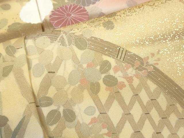 平和屋着物●訪問着　籬枝花文　暈し染め　金彩　正絹　逸品　CABA8121ut