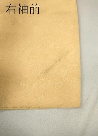 平和屋着物●上質な色無地 立波舞花地紋 淡香色 正絹 逸品 CABA8125ut