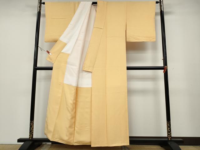 平和屋着物●上質な色無地 立波舞花地紋 淡香色 正絹 逸品 CABA8125ut