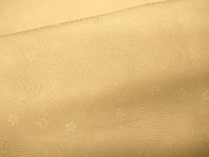 平和屋着物●上質な色無地 立波舞花地紋 淡香色 正絹 逸品 CABA8125ut