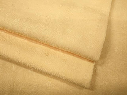 平和屋着物●上質な色無地 立波舞花地紋 淡香色 正絹 逸品 CABA8125ut