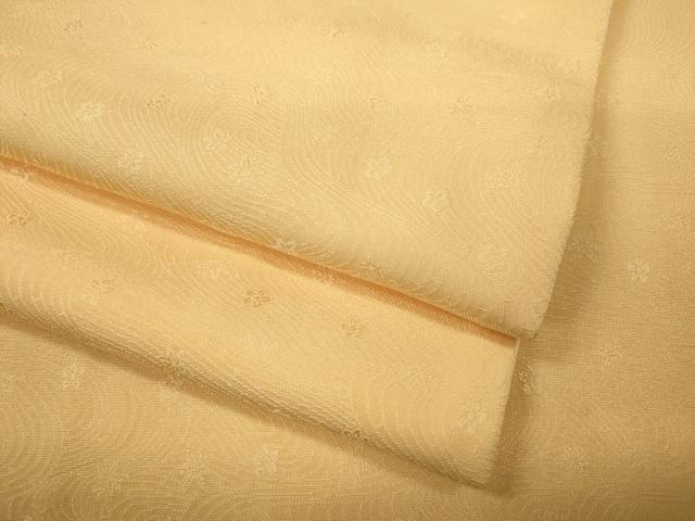 平和屋着物●上質な色無地 立波舞花地紋 淡香色 正絹 逸品 CABA8125ut