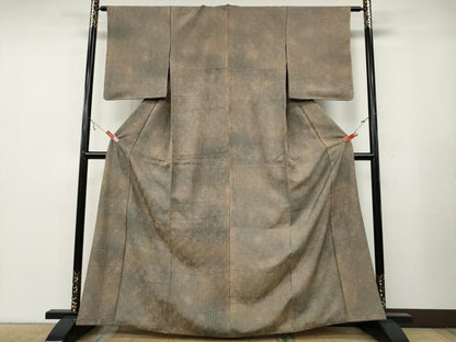 平和屋着物●訪問着　横段芝草菊文　正絹　逸品　CABA8128ut