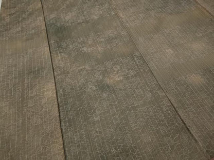 平和屋着物●訪問着　横段芝草菊文　正絹　逸品　CABA8128ut