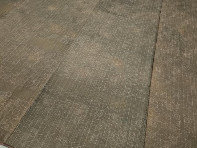 平和屋着物●訪問着　横段芝草菊文　正絹　逸品　CABA8128ut