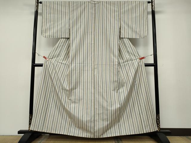 平和屋着物●上質な紬　縞　正絹　逸品　CABA8133ut