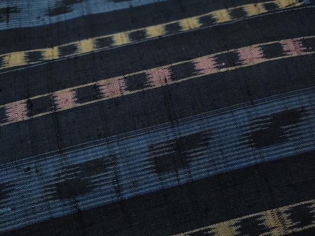 平和屋着物●上質な紬 横段吉祥文 正絹 逸品 CABA8135ut