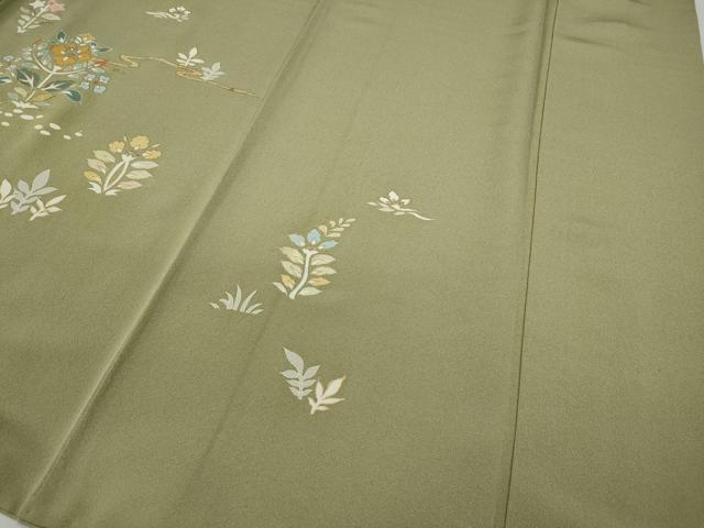 平和屋着物●訪問着　刺繍　草花文　金彩　正絹　逸品　CABA8154ut