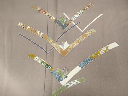 平和屋着物●訪問着 吉祥花文 暈し染め 金彩 正絹 逸品 CABA8182ut