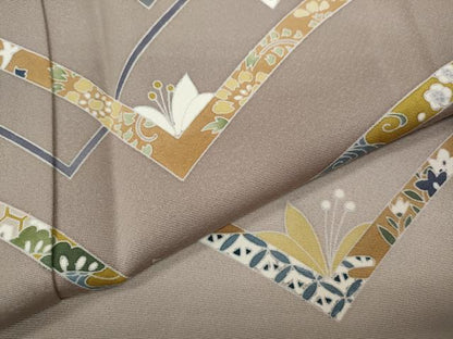 平和屋着物●訪問着 吉祥花文 暈し染め 金彩 正絹 逸品 CABA8182ut