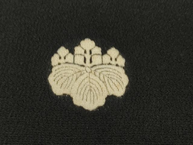 平和屋着物●セミアンティーク　黒留袖　刺繍　立波文　金彩　正絹　逸品　CABA8188ut
