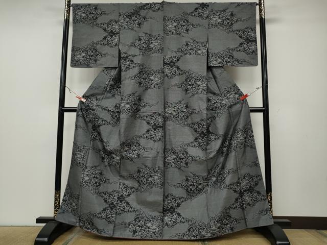 平和屋着物●本場大島紬 9マルキ 風景草木文 正絹 逸品 CABA8194ut