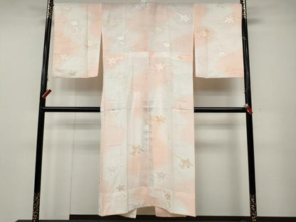 平和屋着物●長襦袢　無双仕立て　橘　地紋起こし　暈し染め　正絹　逸品　CABA8198ut