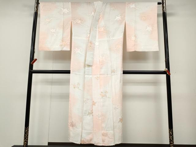 平和屋着物●長襦袢　無双仕立て　橘　地紋起こし　暈し染め　正絹　逸品　CABA8198ut