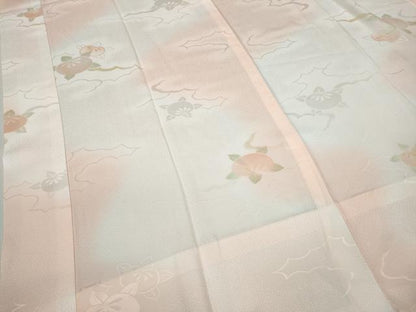 平和屋着物●長襦袢　無双仕立て　橘　地紋起こし　暈し染め　正絹　逸品　CABA8198ut