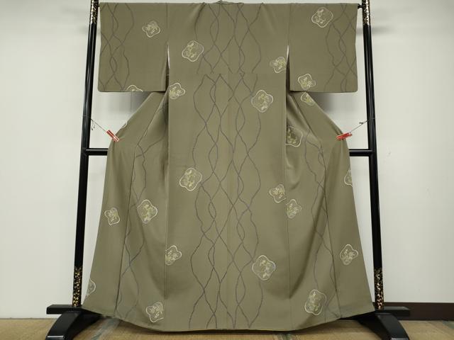 平和屋着物●上質な小紋 葡萄草花文 正絹 逸品 CABA8210ut