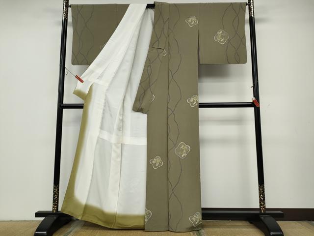 平和屋着物●上質な小紋 葡萄草花文 正絹 逸品 CABA8210ut