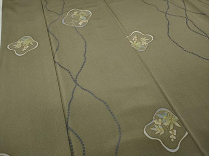 平和屋着物●上質な小紋 葡萄草花文 正絹 逸品 CABA8210ut