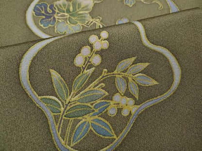 平和屋着物●上質な小紋 葡萄草花文 正絹 逸品 CABA8210ut