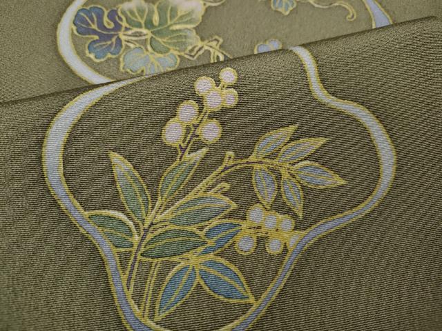 平和屋着物●上質な小紋 葡萄草花文 正絹 逸品 CABA8210ut