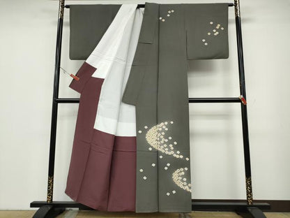 平和屋着物●訪問着　舞花文　金彩　正絹　逸品　CABA8221ut